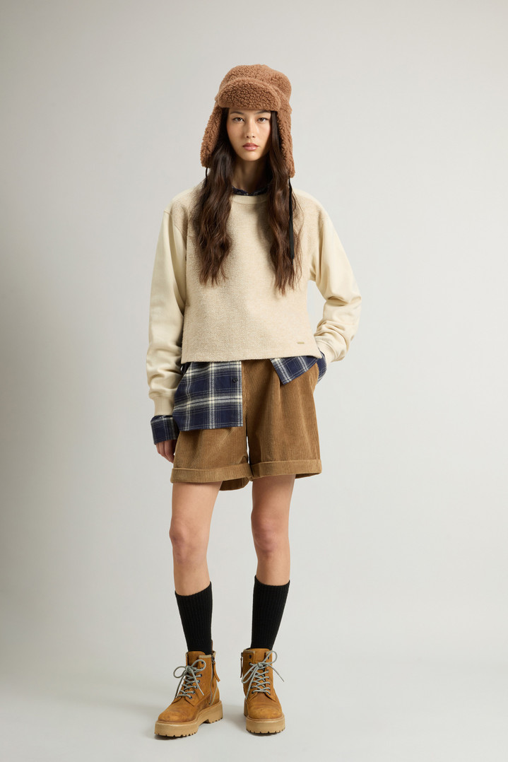 MIXED FLEECE CREWNECK Beige photo 2 | Woolrich