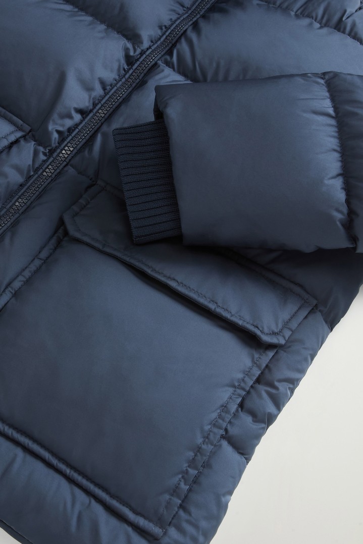 Boys' Sierra Jacket in Quilted Microfiber with Hood Blue photo 4 | Woolrich