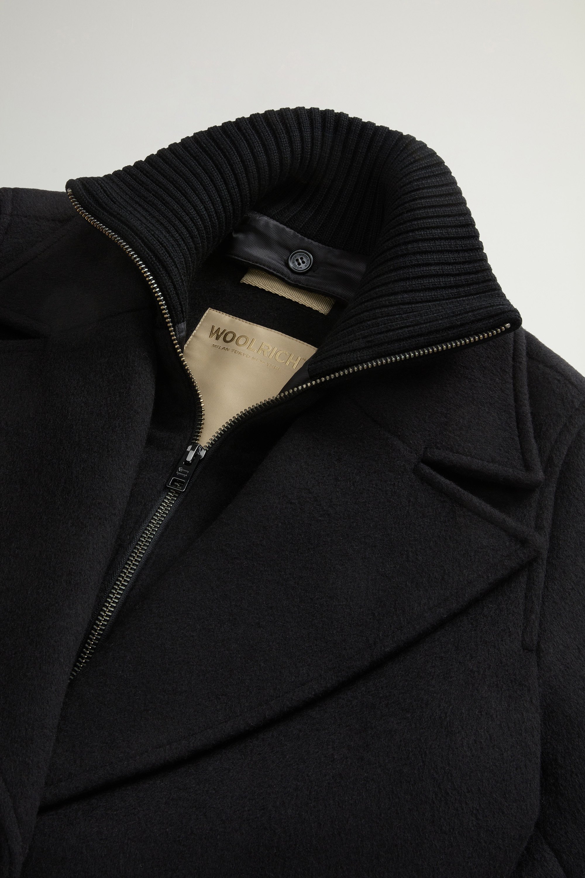 Wool-Blend Coat with Removable Bib Black photo 6 | Woolrich