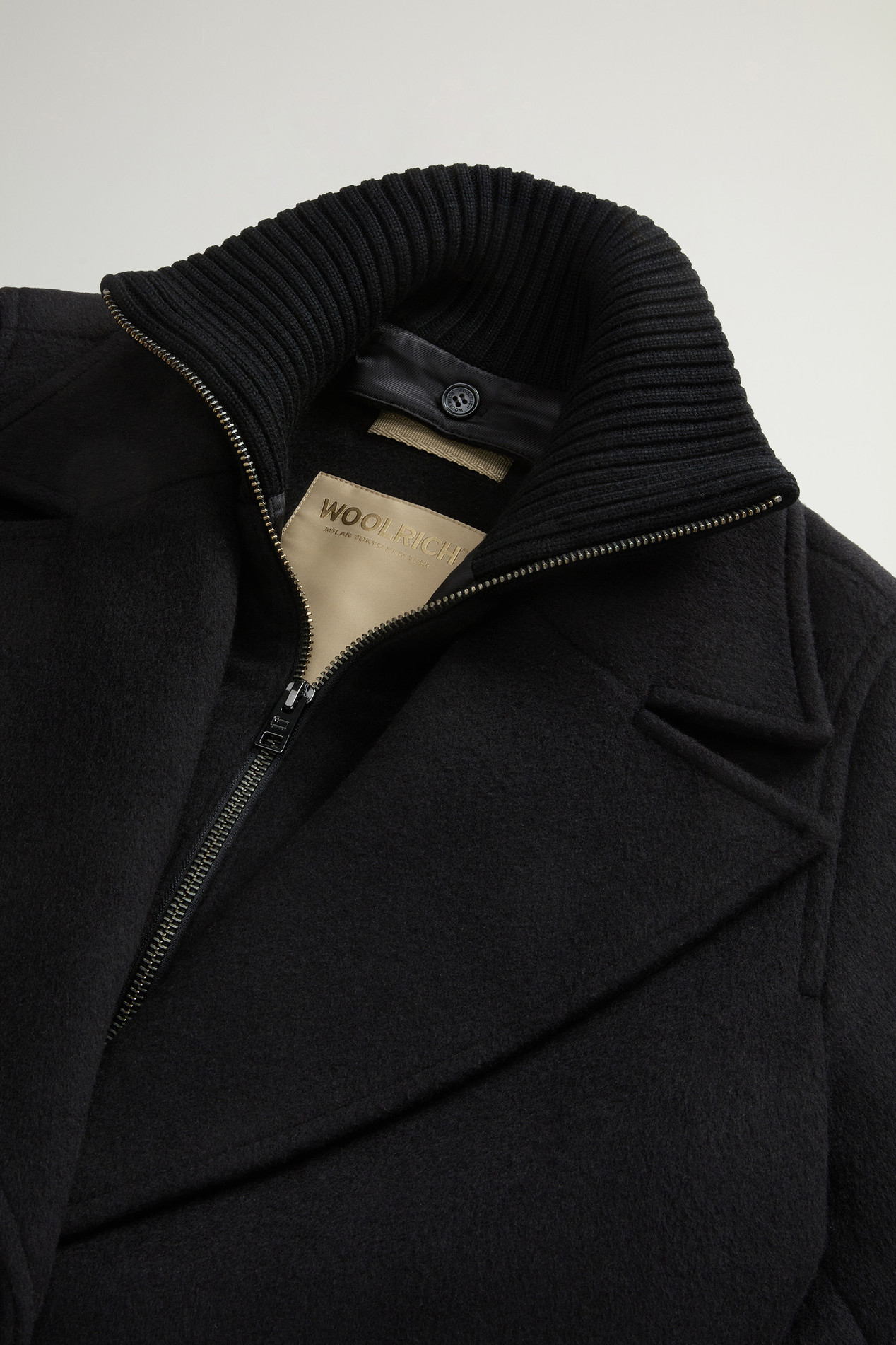 Wool-Blend Coat with Removable Bib Black photo 6 | Woolrich