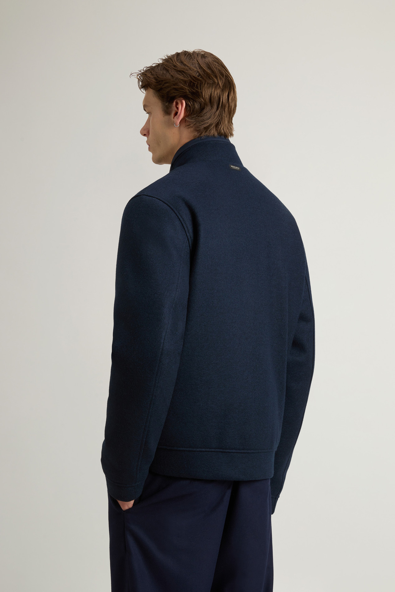Lewis Bomber Jacket in Wool and Cotton Blend Blue photo 3 | Woolrich