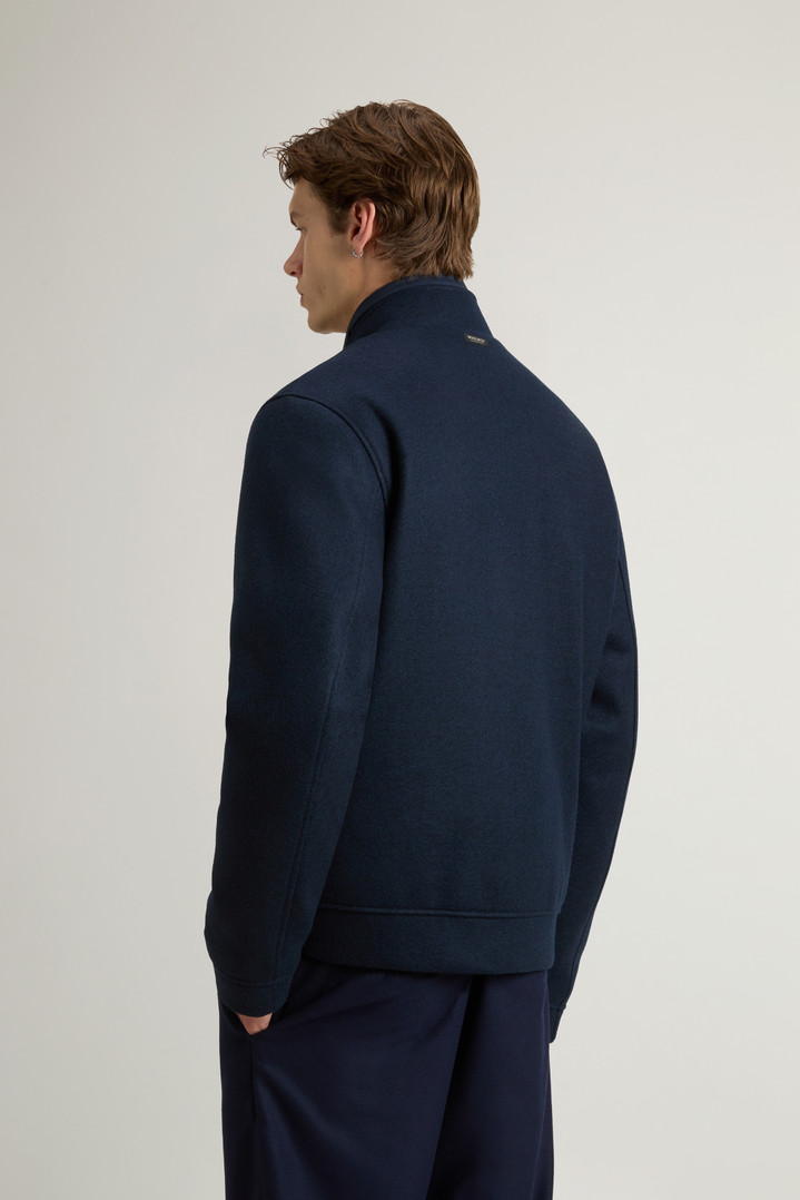 Lewis Bomber Jacket in Wool and Cotton Blend Blue photo 3 | Woolrich