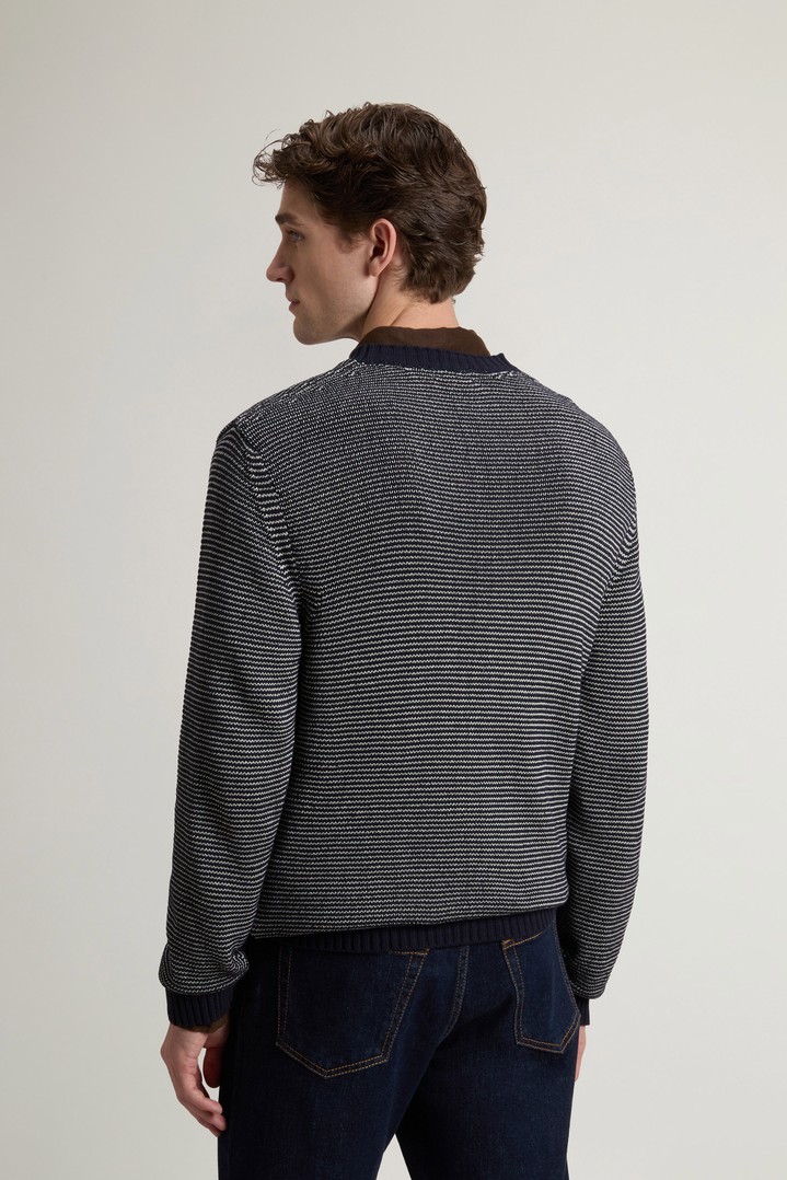 COTTON CREWNECK Blue photo 3 | Woolrich