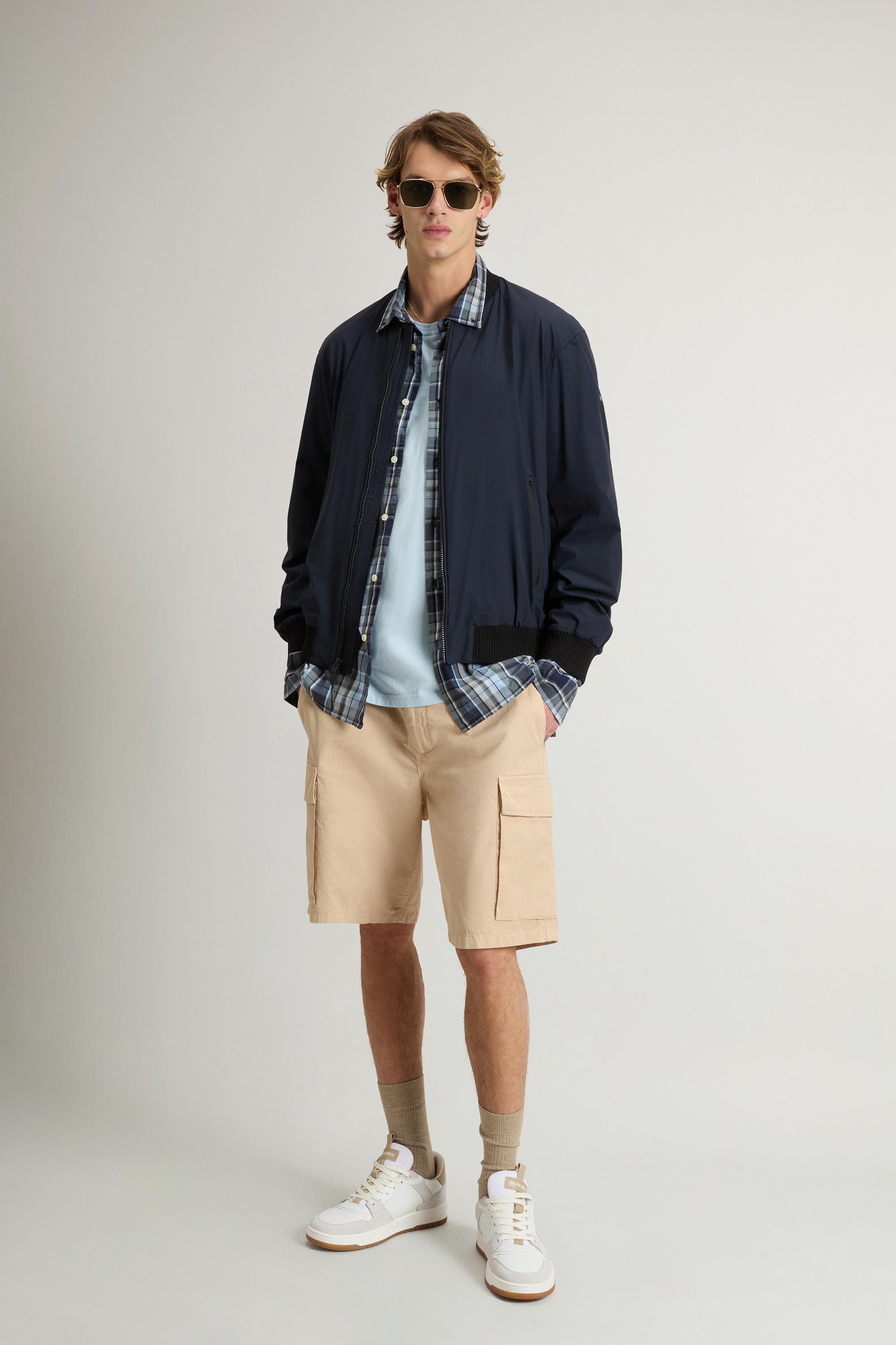 Bomber Jacket in Matte-Finish Stretch Nylon Blue photo 1 | Woolrich