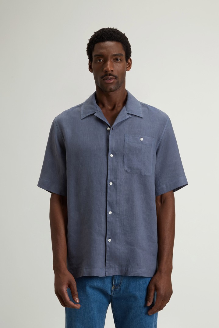 S/S LINEN SHIRT Blue photo 1 | Woolrich