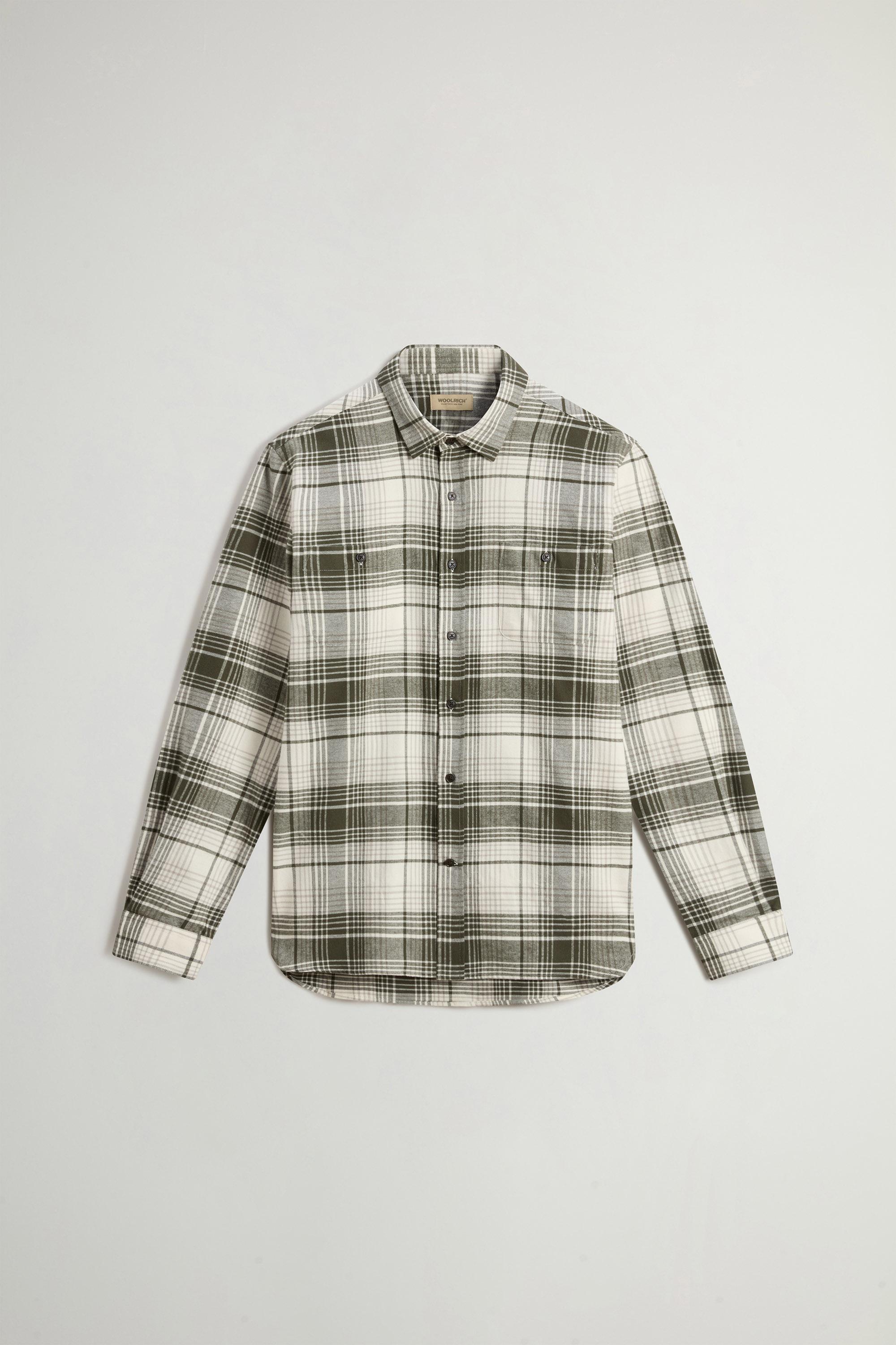 Pure Cotton Flannel Checked Shirt Green photo 5 | Woolrich