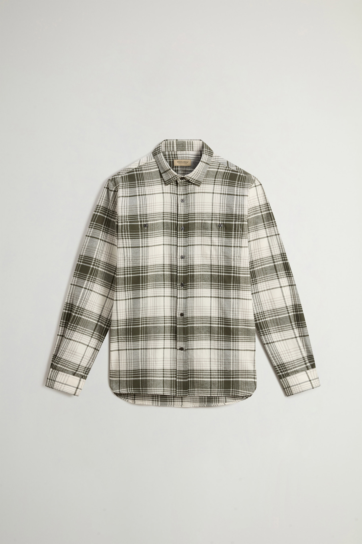 Pure Cotton Flannel Checked Shirt Green photo 5 | Woolrich