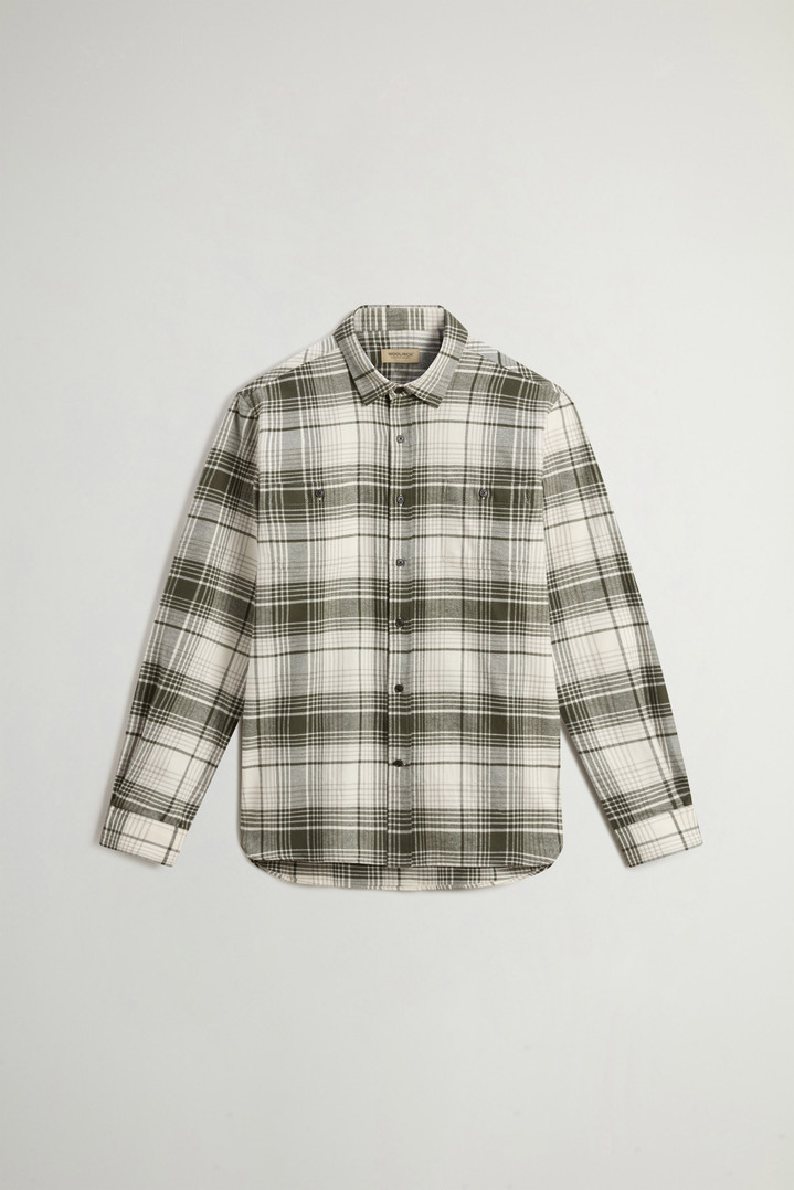Pure Cotton Flannel Checked Shirt Green photo 5 | Woolrich