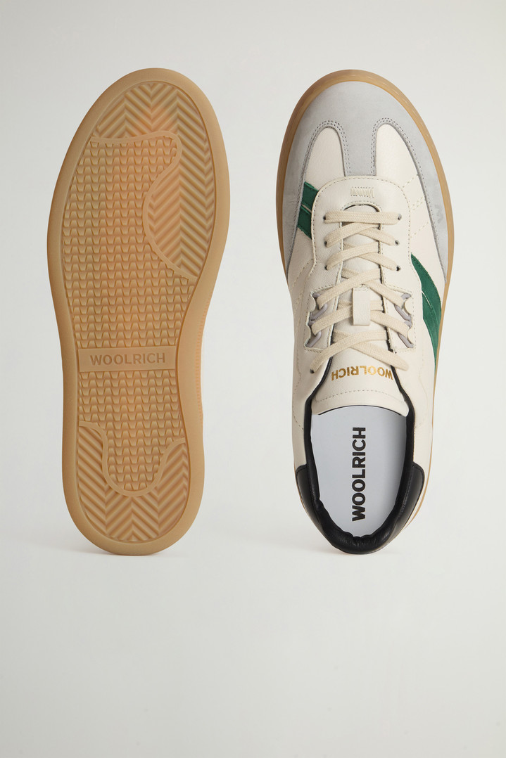 Doubleu Tennis Sneakers in Leather with Side Stripes White photo 4 | Woolrich