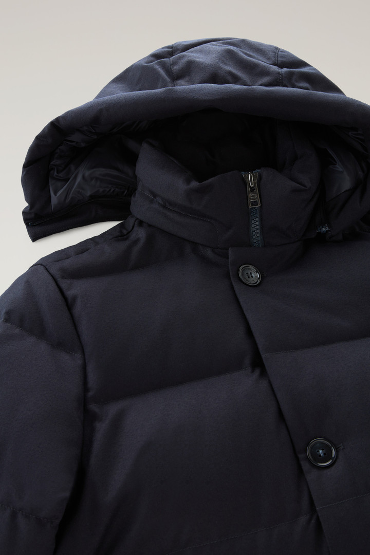 Long Parka in Vitale Barberis Canonico Virgin Wool Flannel Blue photo 3 | Woolrich