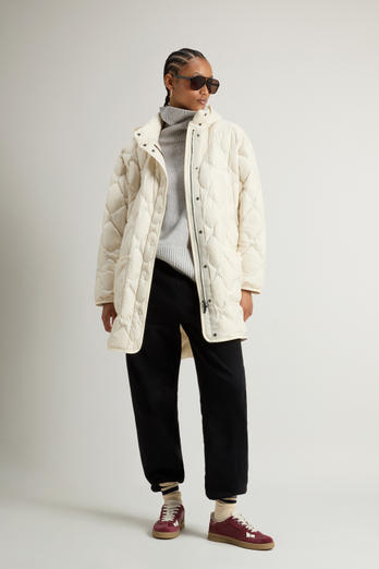 Heritage Cape Jacket in Microfiber with Removable Hood White | Woolrich