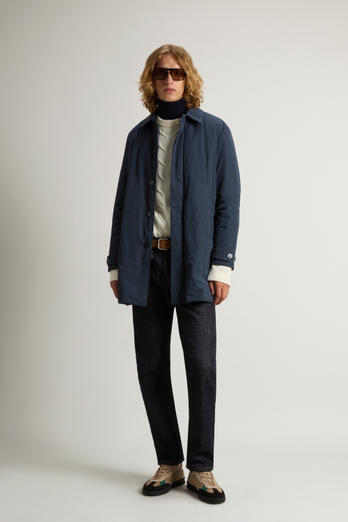 Garment-Dyed Coat in Peached Urban Touch Blue | Woolrich