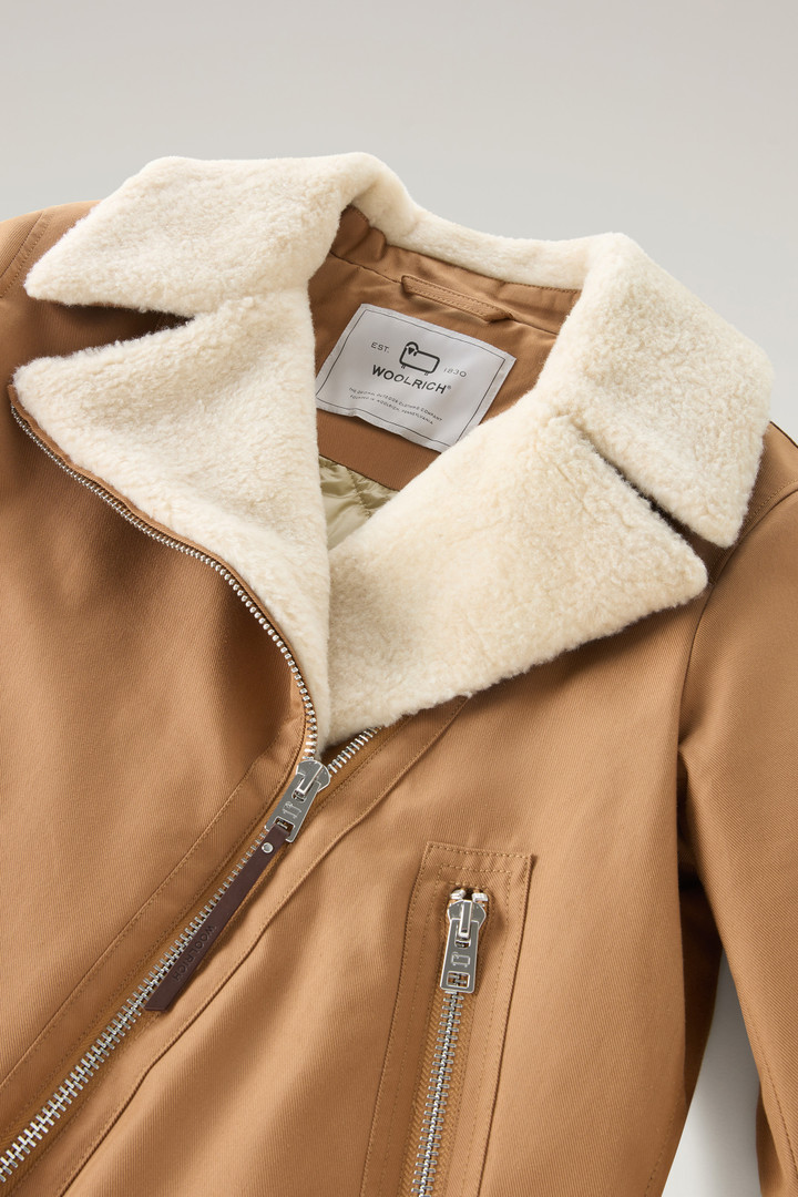 Aviator Jacket with collar in Sherpa Wool Blend Brown photo 2 | Woolrich