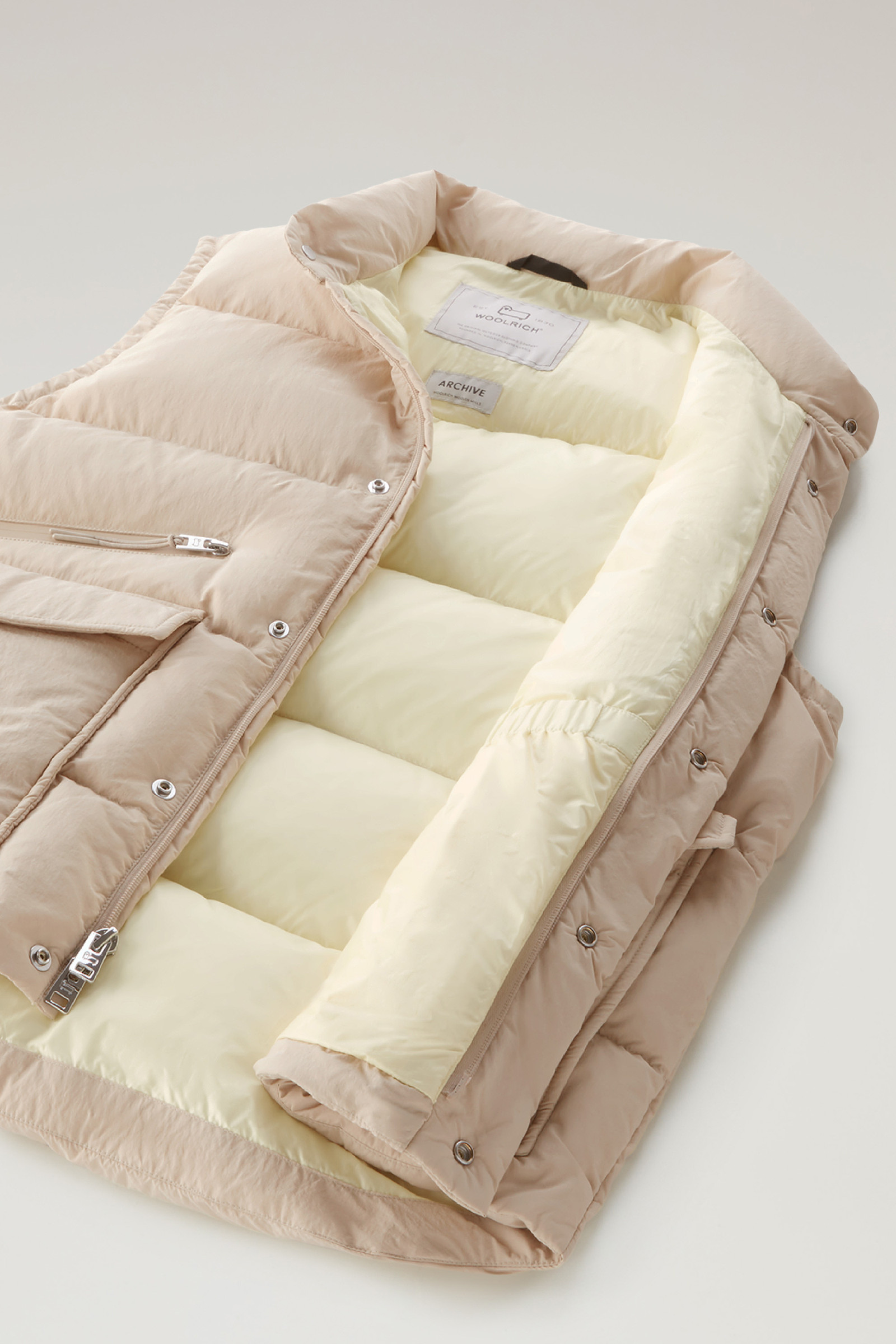 Aleutian Quilted Vest in recycled Eco Taslan Nylon Beige photo 9 | Woolrich