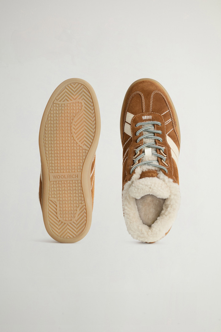 Sneakers Doubleu Tennis in camoscio con fodera in montone Beige photo 4 | Woolrich
