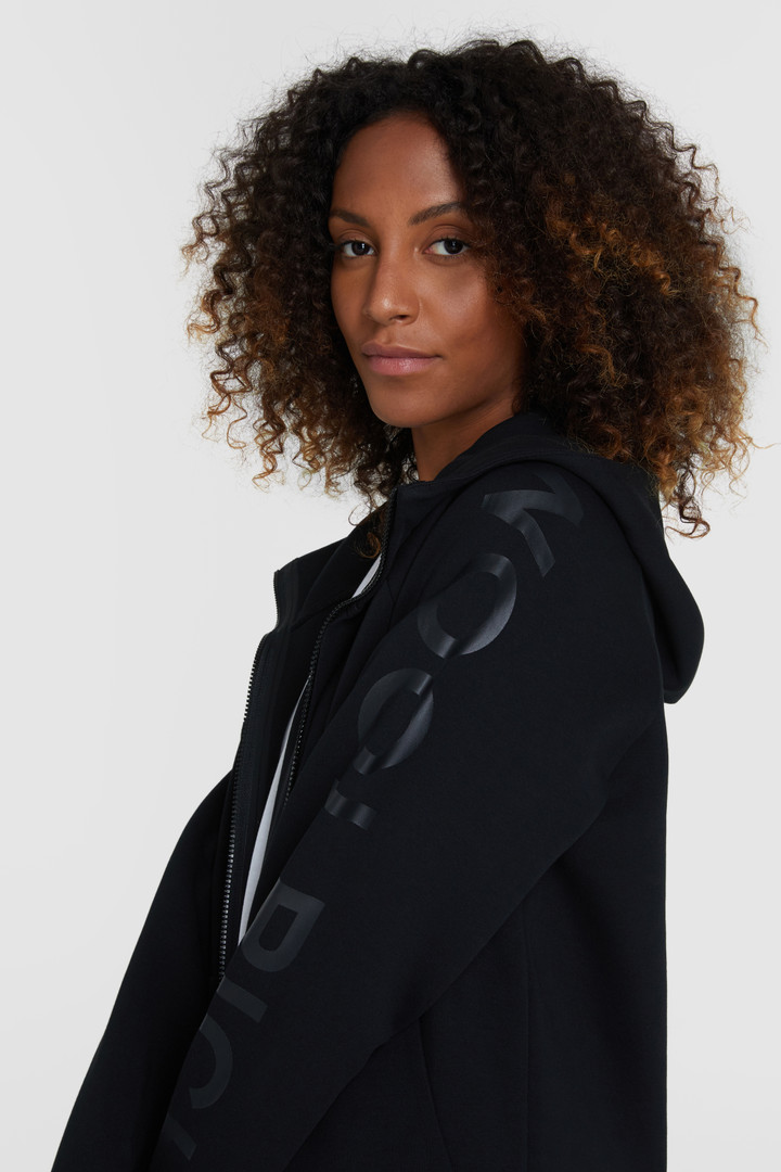 Bonded hoody met capuchon en ritssluiting