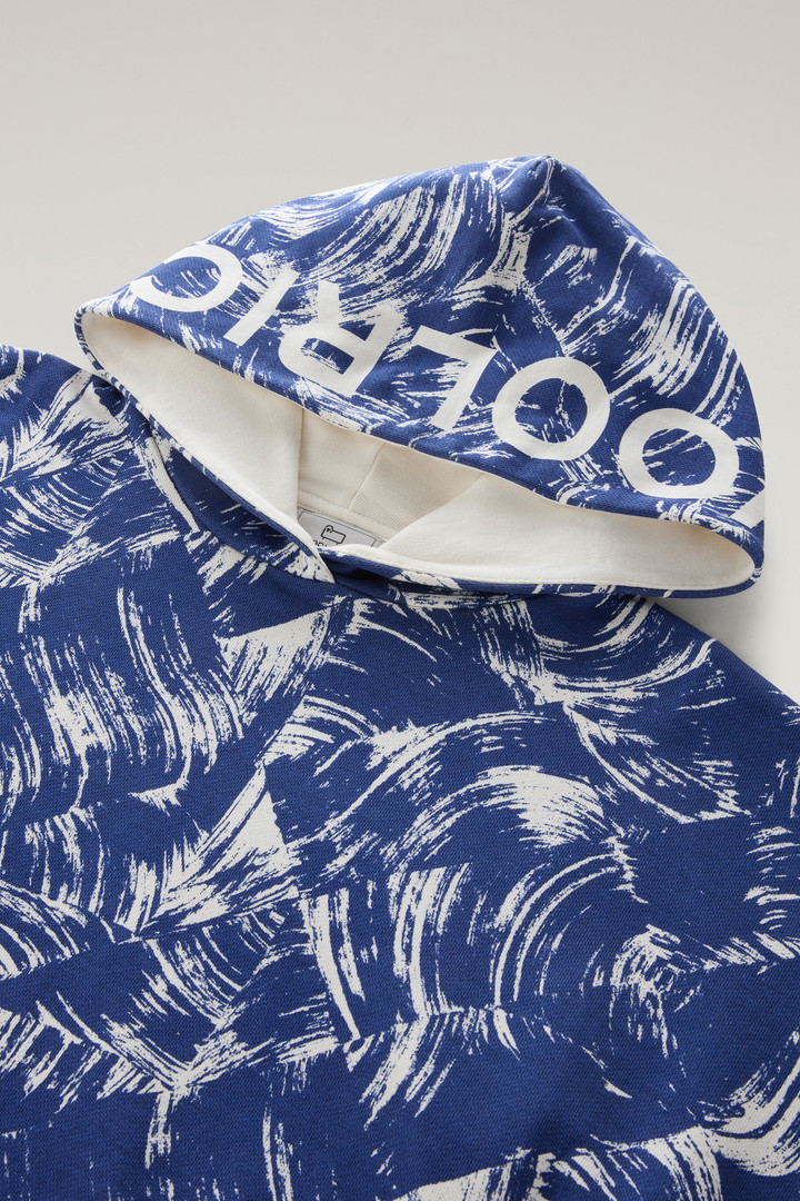 Sweatshirt aus reiner Baumwolle mit Druck und Kapuze Blau photo 6 | Woolrich