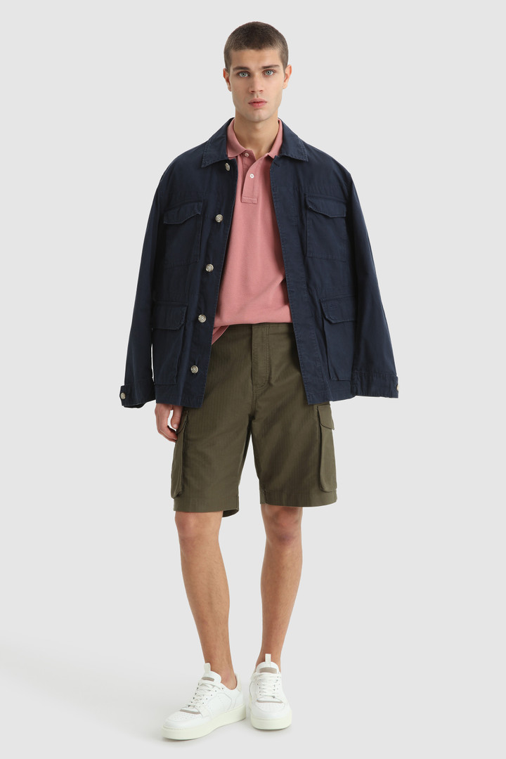 Feldjacke mit Rundhalsausschnitt aus weicher, stückgefärbter Baumwolle Blau photo 2 | Woolrich