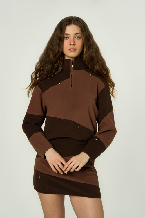 Quarter Zip Sweatshirt - Daniëlle Cathari / Woolrich Brown | Woolrich