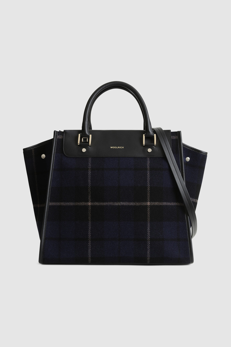 Sac fourre-tout surdimensionné en laine avec motif à carreaux