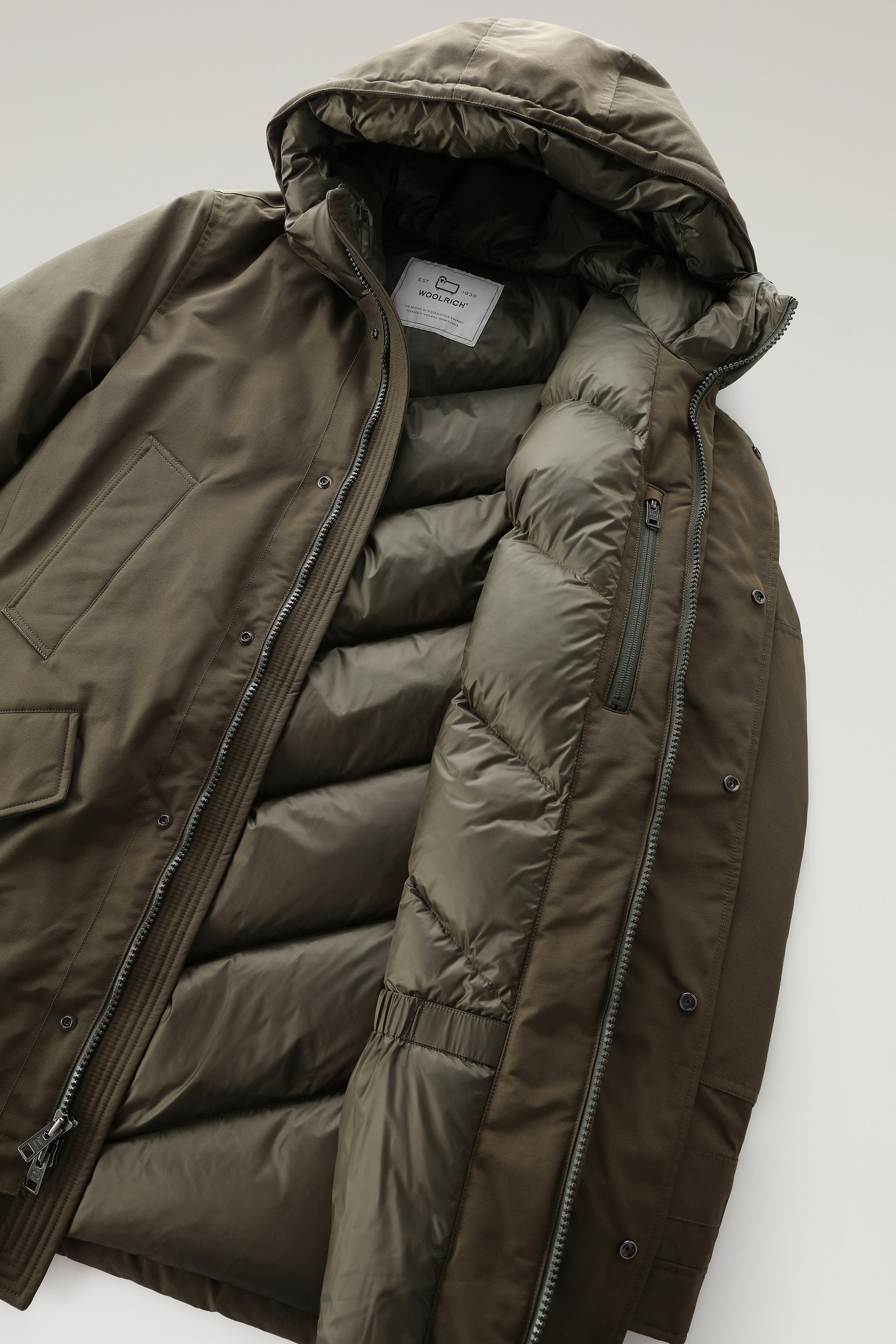 Polar Parka in Ramar Cloth with High Collar Green photo 10 | Woolrich