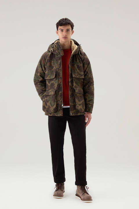 Mitchell Camo Jacket in Ripstop Cotton Green | Woolrich