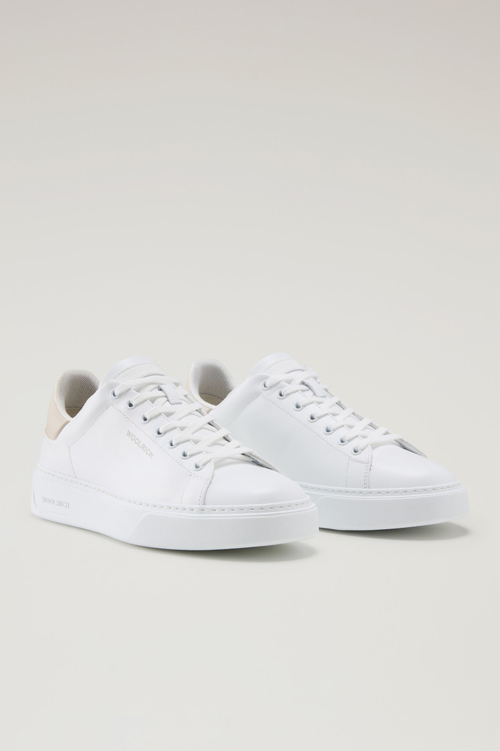 Sneakers Classic Court en cuir avec écusson contrastant Blanc photo 2 | Woolrich
