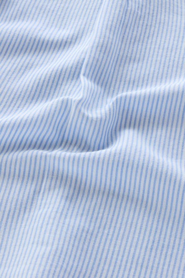 Girls' Shirt in Striped Linen and Cotton Blend Blue photo 5 | Woolrich