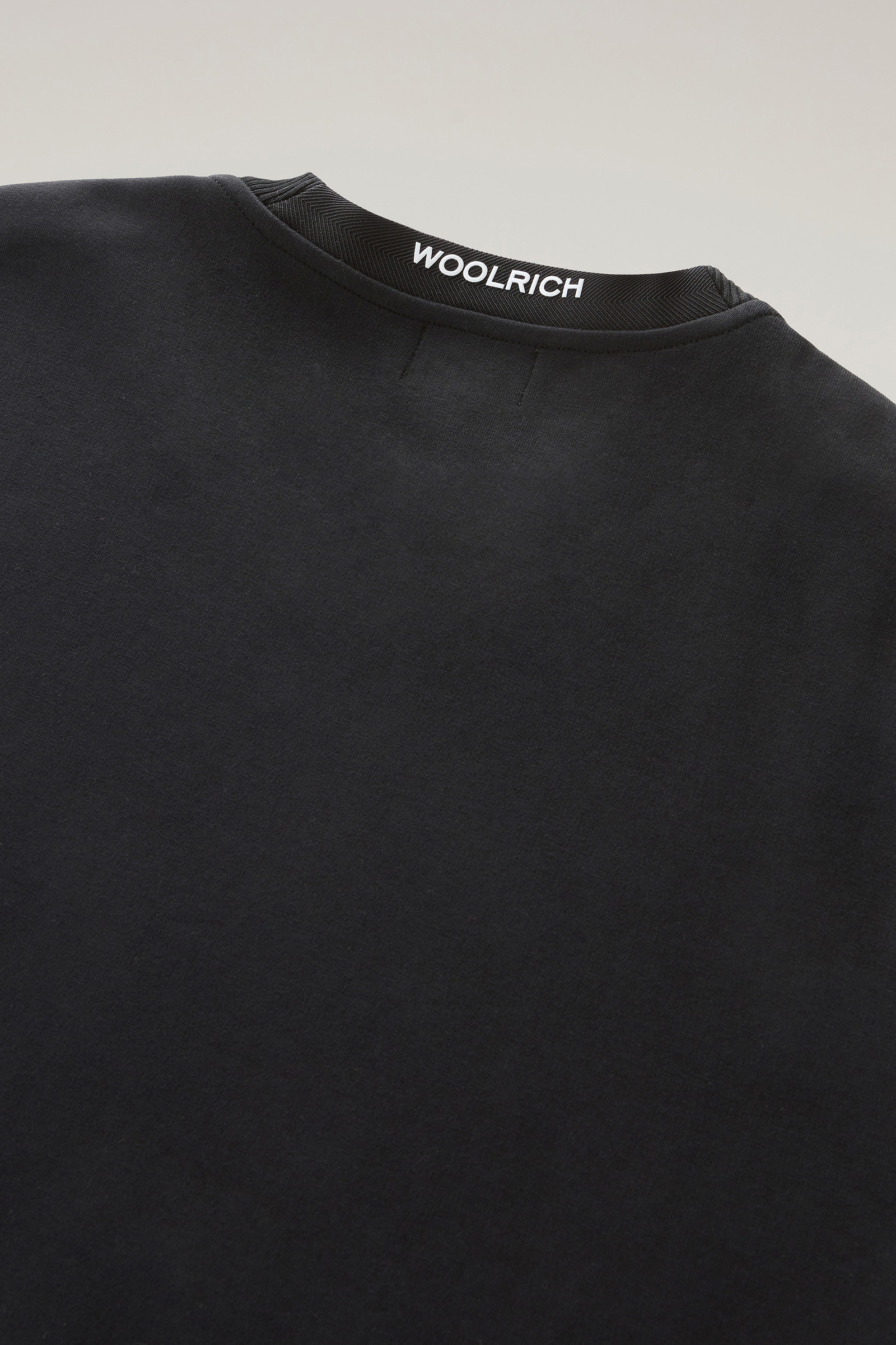 Stretch Cotton Blend Crewneck Sweatshirt Black photo 9 | Woolrich