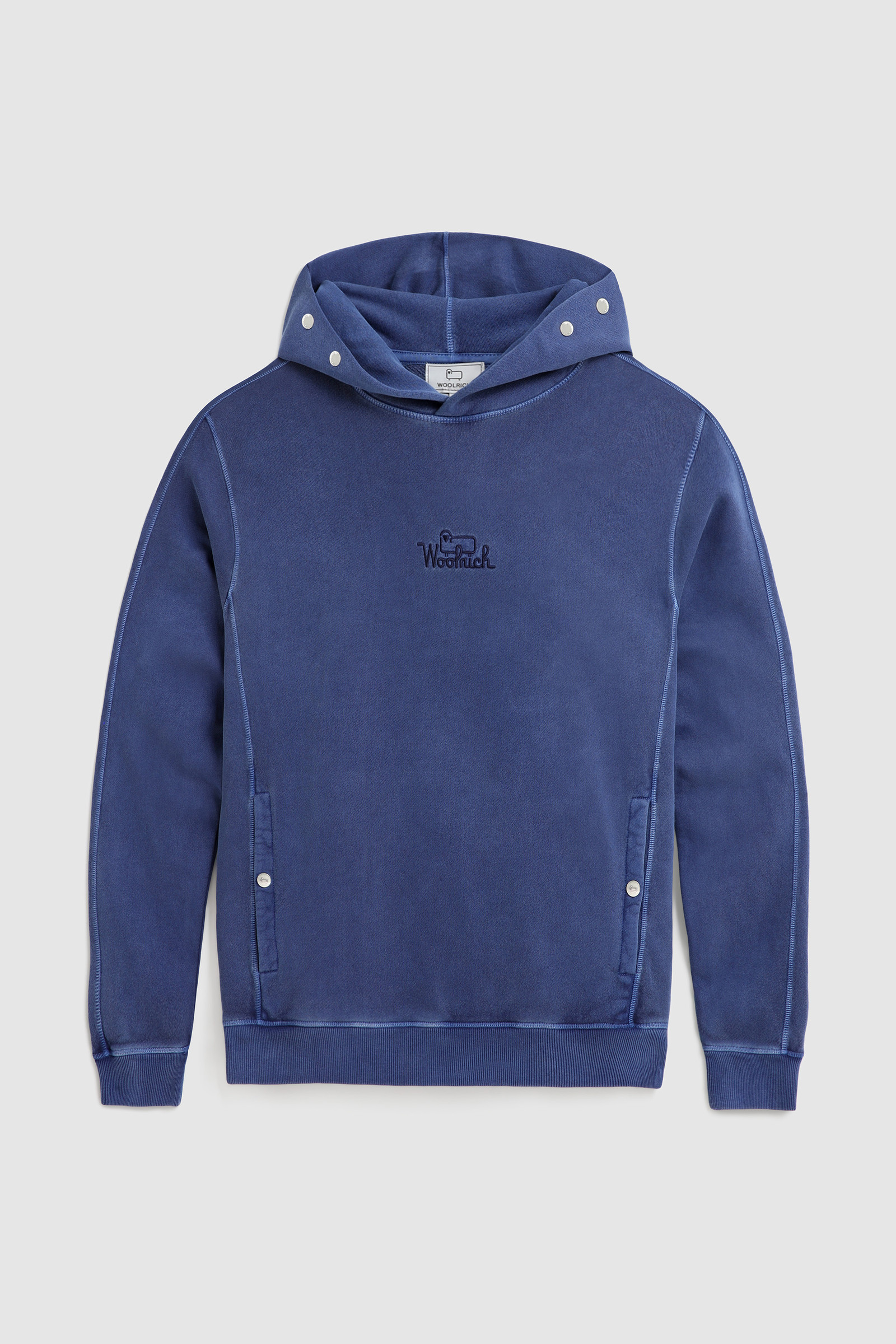 Hoodie in Garment-Dyed Cotton Blue photo 4 | Woolrich