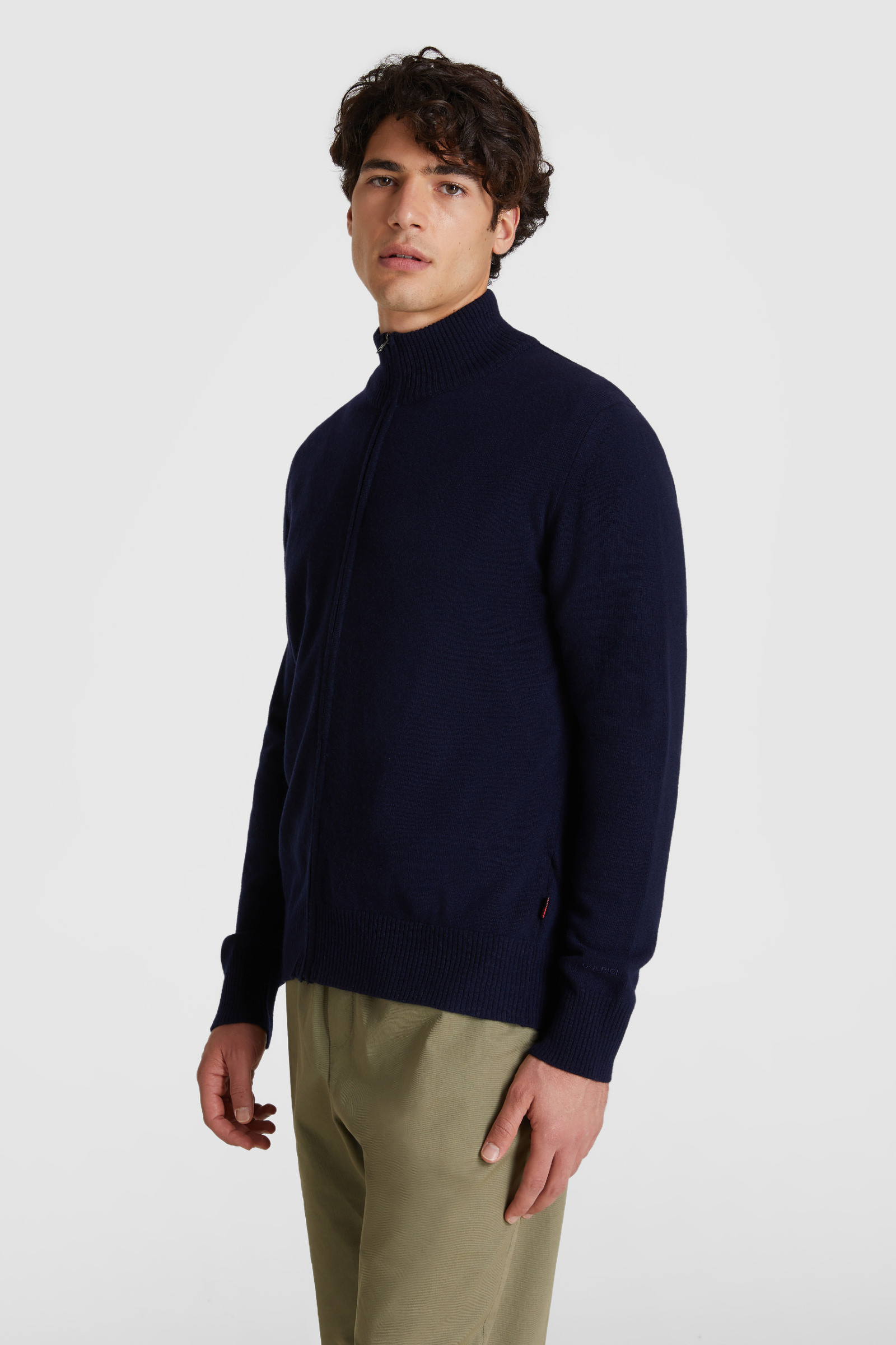 Wollstrickjacke mit Reißverschluss