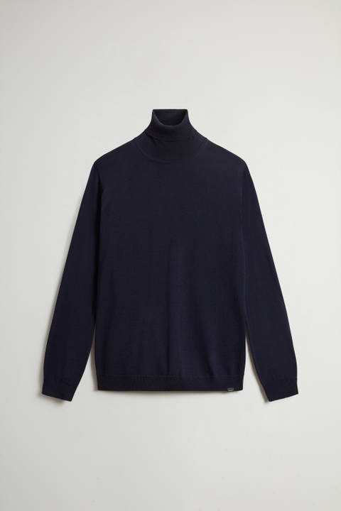 Turtleneck Sweater in Pure Merino Virgin Wool Blue photo 2 | Woolrich