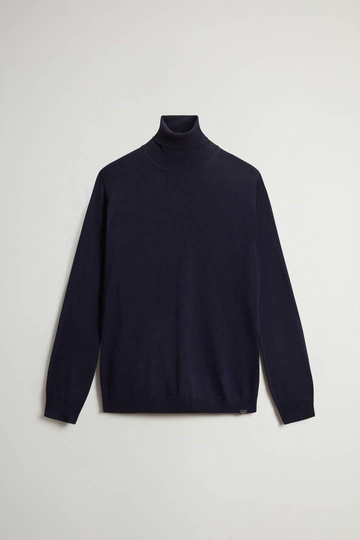 Turtleneck Sweater in Pure Merino Virgin Wool Blue photo 5 | Woolrich