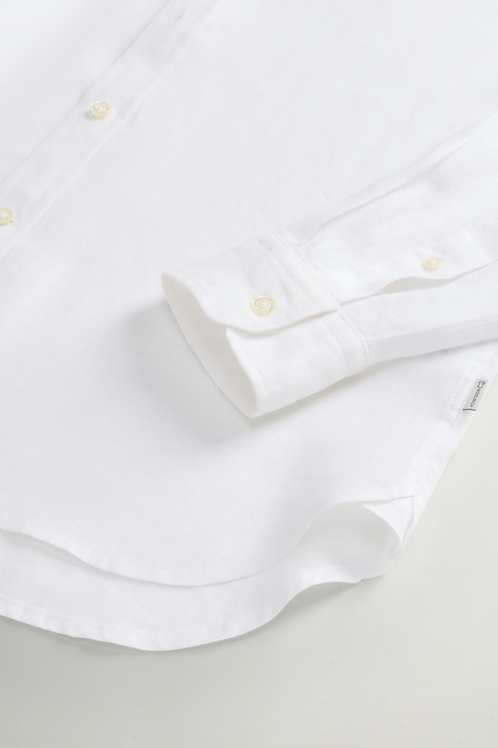 Garment-Dyed Pure Linen Shirt White photo 7 | Woolrich