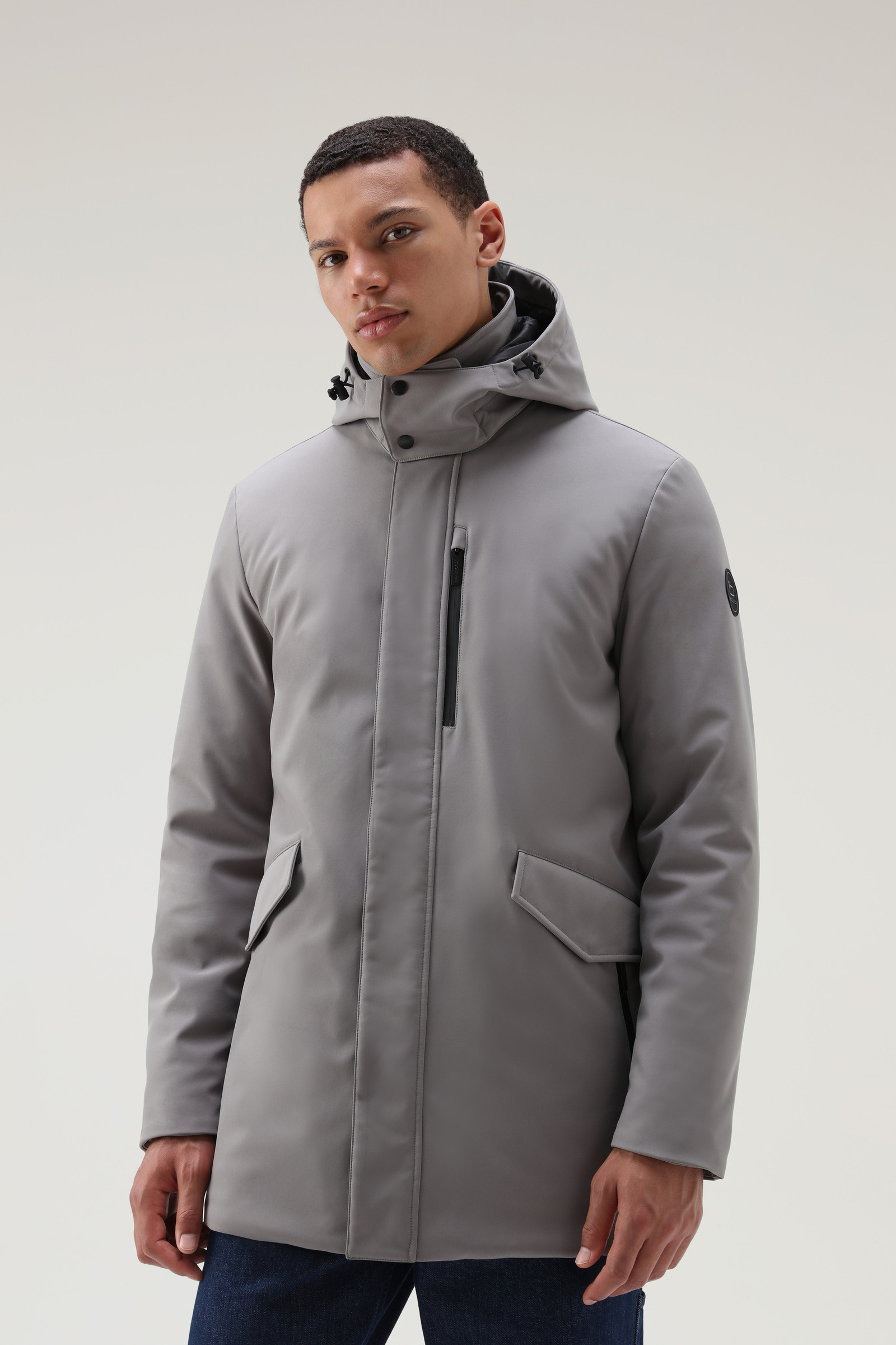 Barrow Mac Softshell Coat Grey | Woolrich