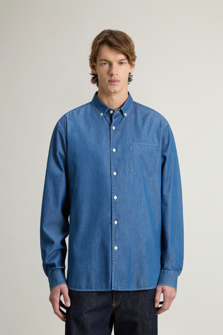 Overhemd van puur katoen Blauw photo 1 | Woolrich