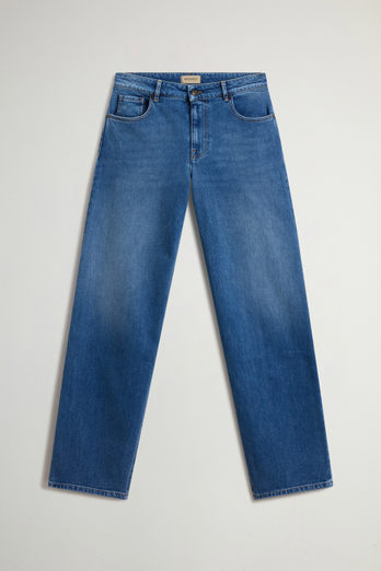 Wide-Leg Five-Pocket Jeans in Stretch Cotton Denim Blue photo 1 | Woolrich