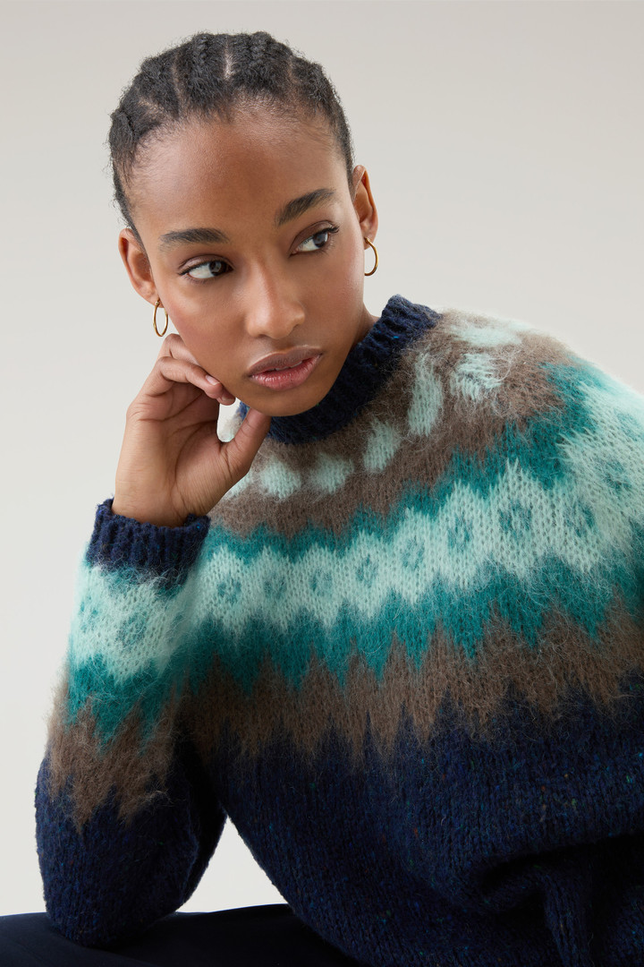 Fair Isle Pullover in Wool and Mohair Blend Blue photo 4 | Woolrich