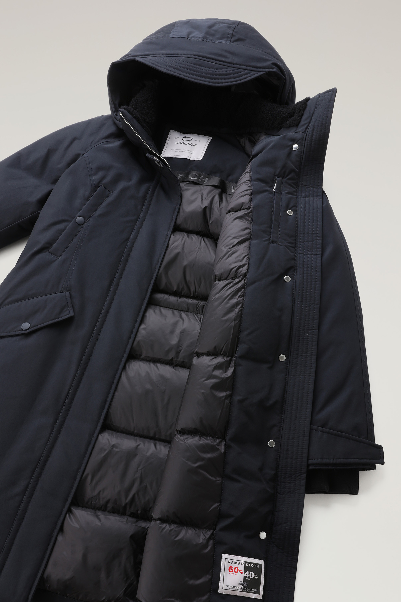 Keating Long Parka in Ramar Cloth Blue photo 10 | Woolrich