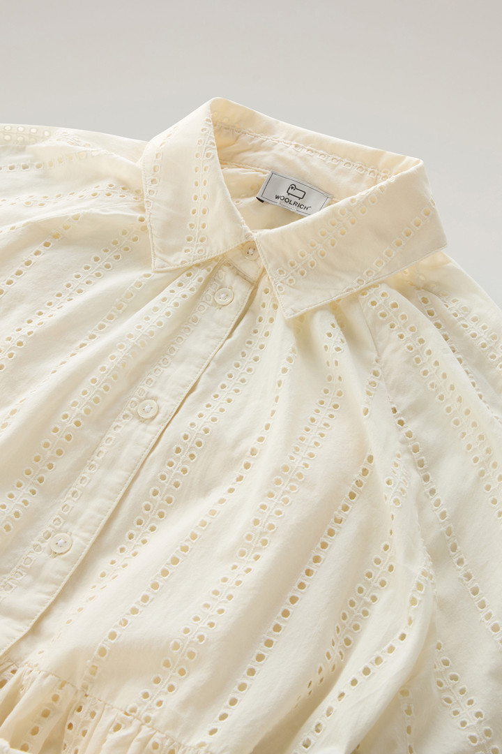 Robe courte en pur coton brodé Blanc photo 6 | Woolrich