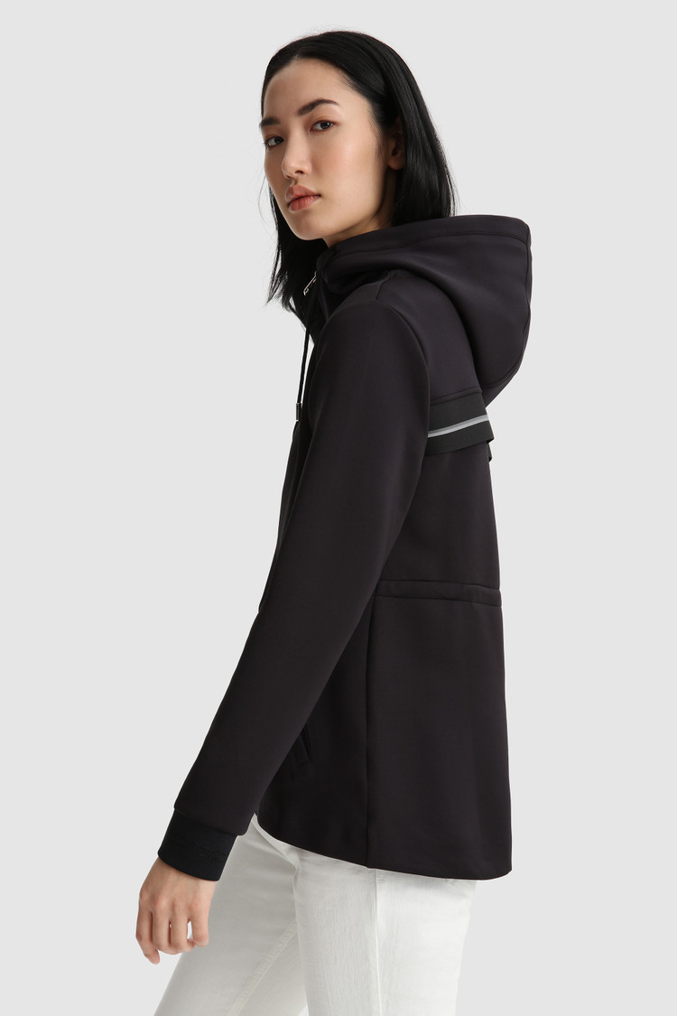 Sweat à capuche zippé en coton stretch