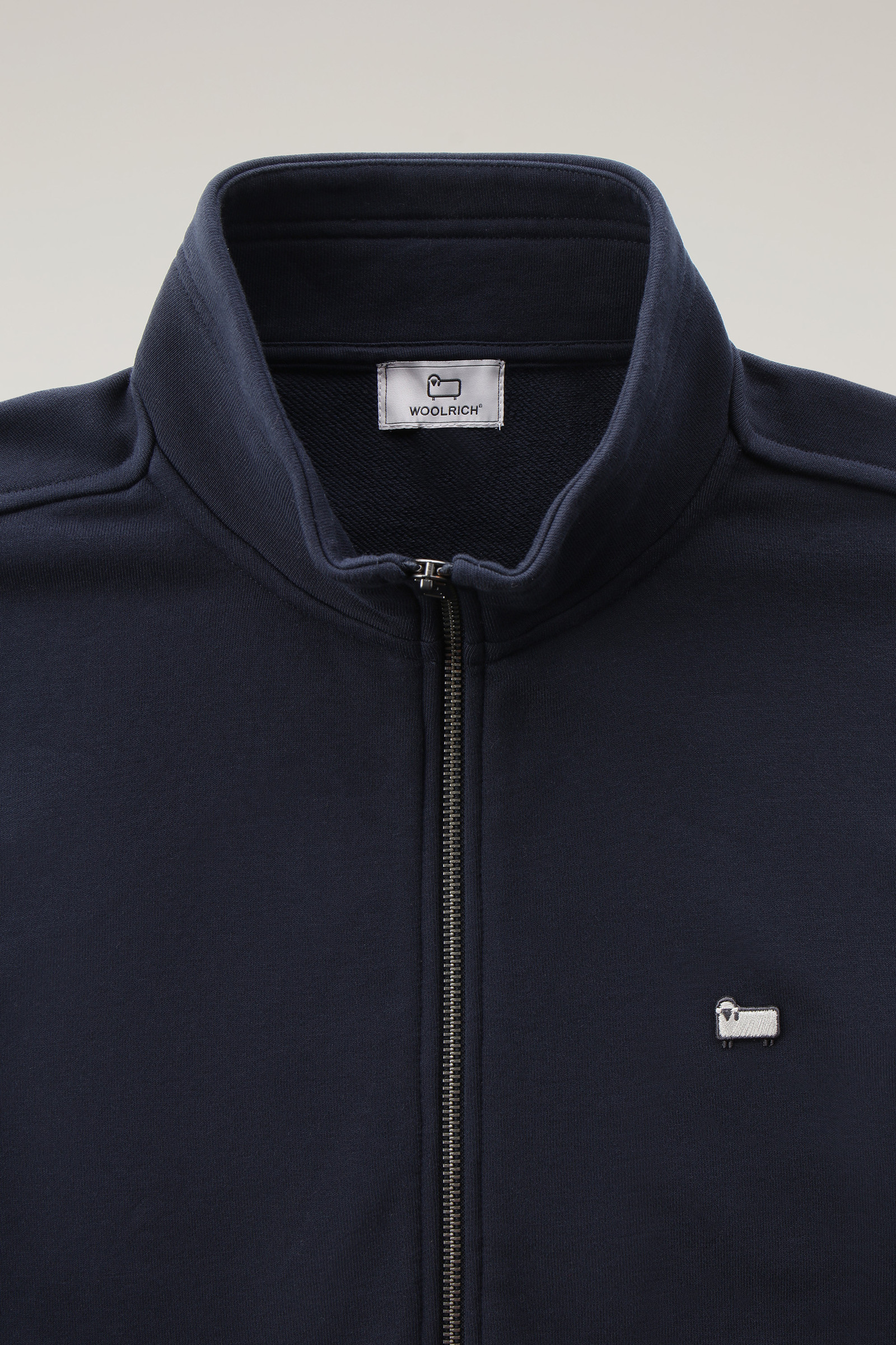 Klassieke sweater met volledige rits van een katoenmix blauw photo 6 | Woolrich