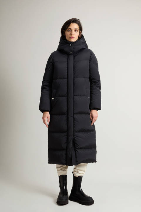 Langer Aurora Parka aus Stretch-Nylon Schwarz | Woolrich