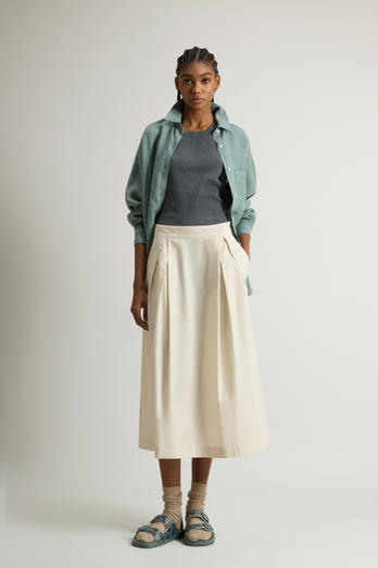 Pure Cotton Poplin Skirt Beige | Woolrich