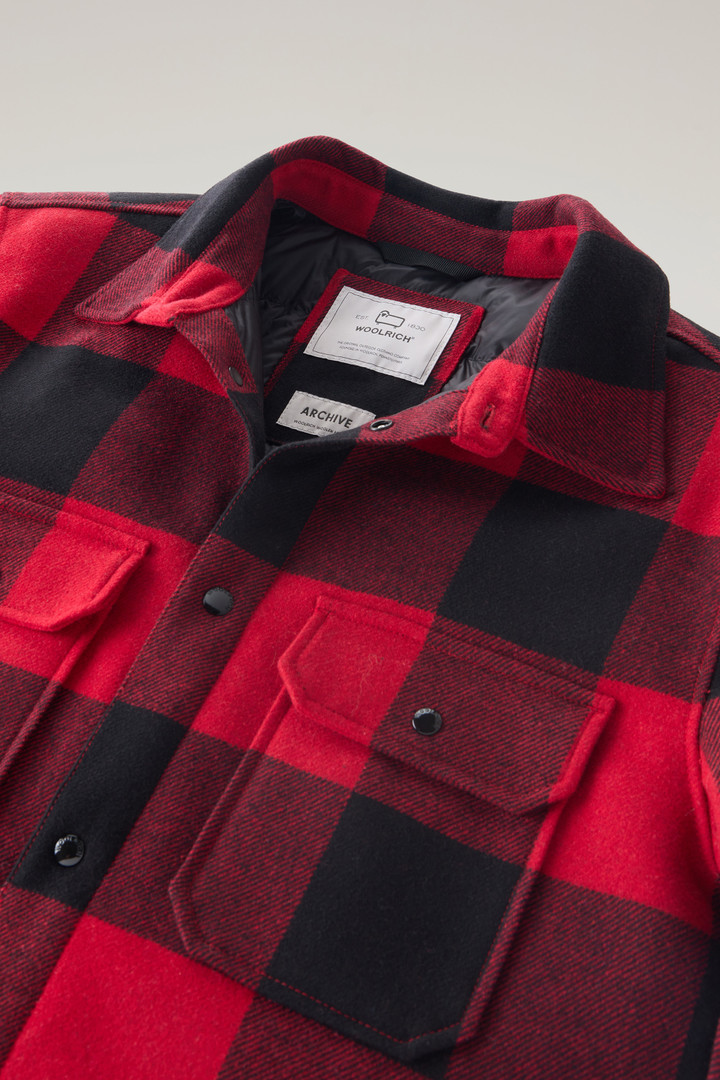 Alaskan Padded Check Overshirt in Recycled Italian Wool Blend Red photo 2 | Woolrich