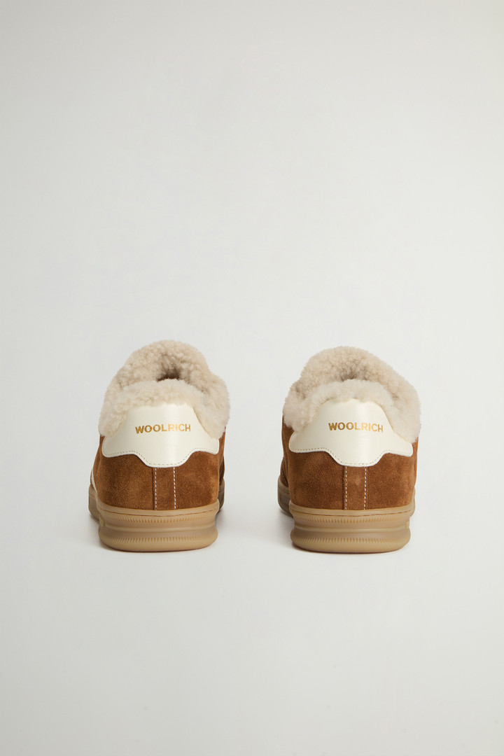 Doubleu Tennis Sneakers in Suede with Shearling Lining Beige photo 3 | Woolrich