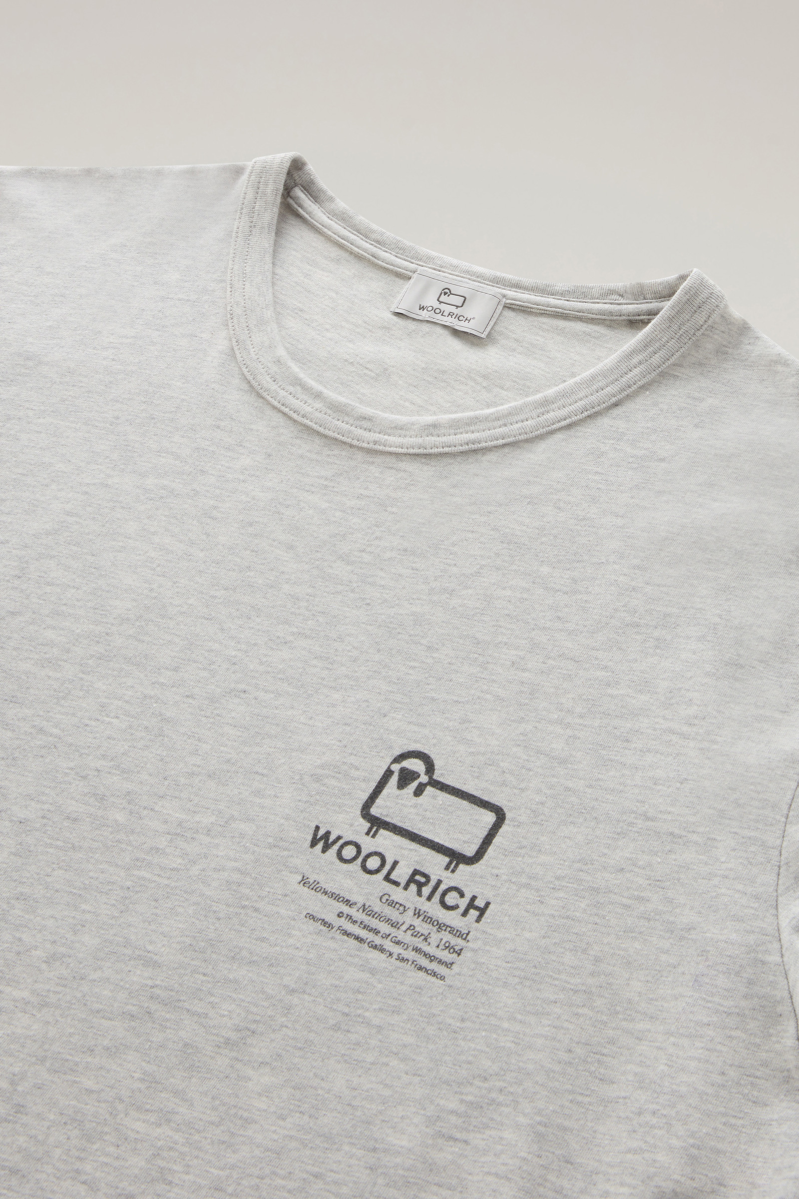 T-shirt aus reiner Baumwolle mit Yellowstone-Grafikprint grey photo 6 | Woolrich