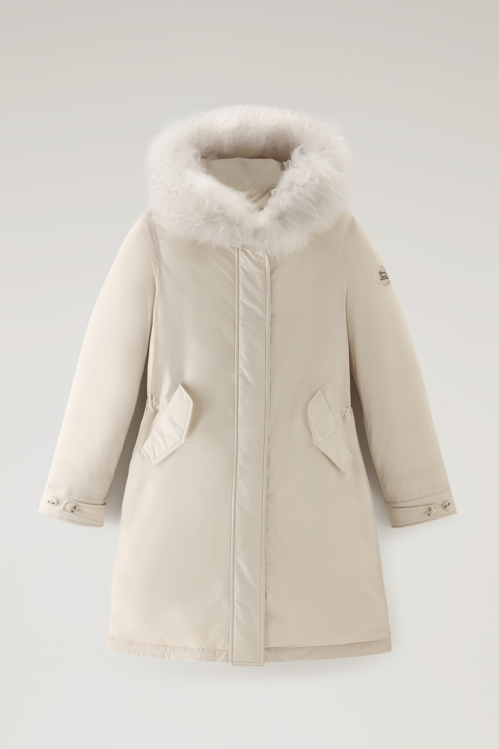 Keystone Long Parka in Urban Touch with Cashmere Fur - Women - White
