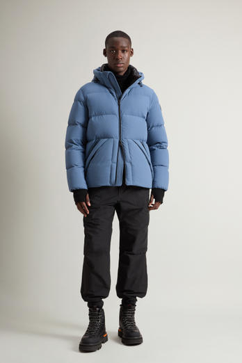 Sierra Supreme Down Jacket in Stretch Nylon Blue | Woolrich
