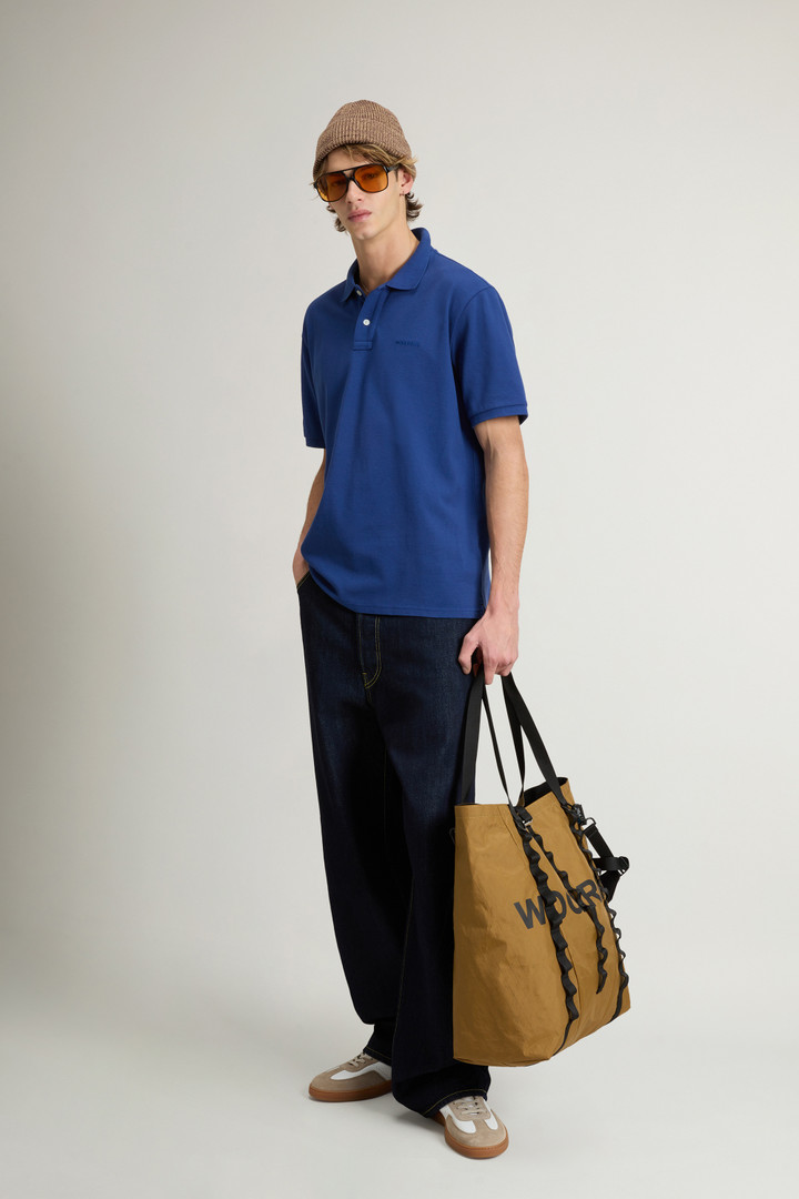 Pure Cotton Pique Polo Blue photo 2 | Woolrich